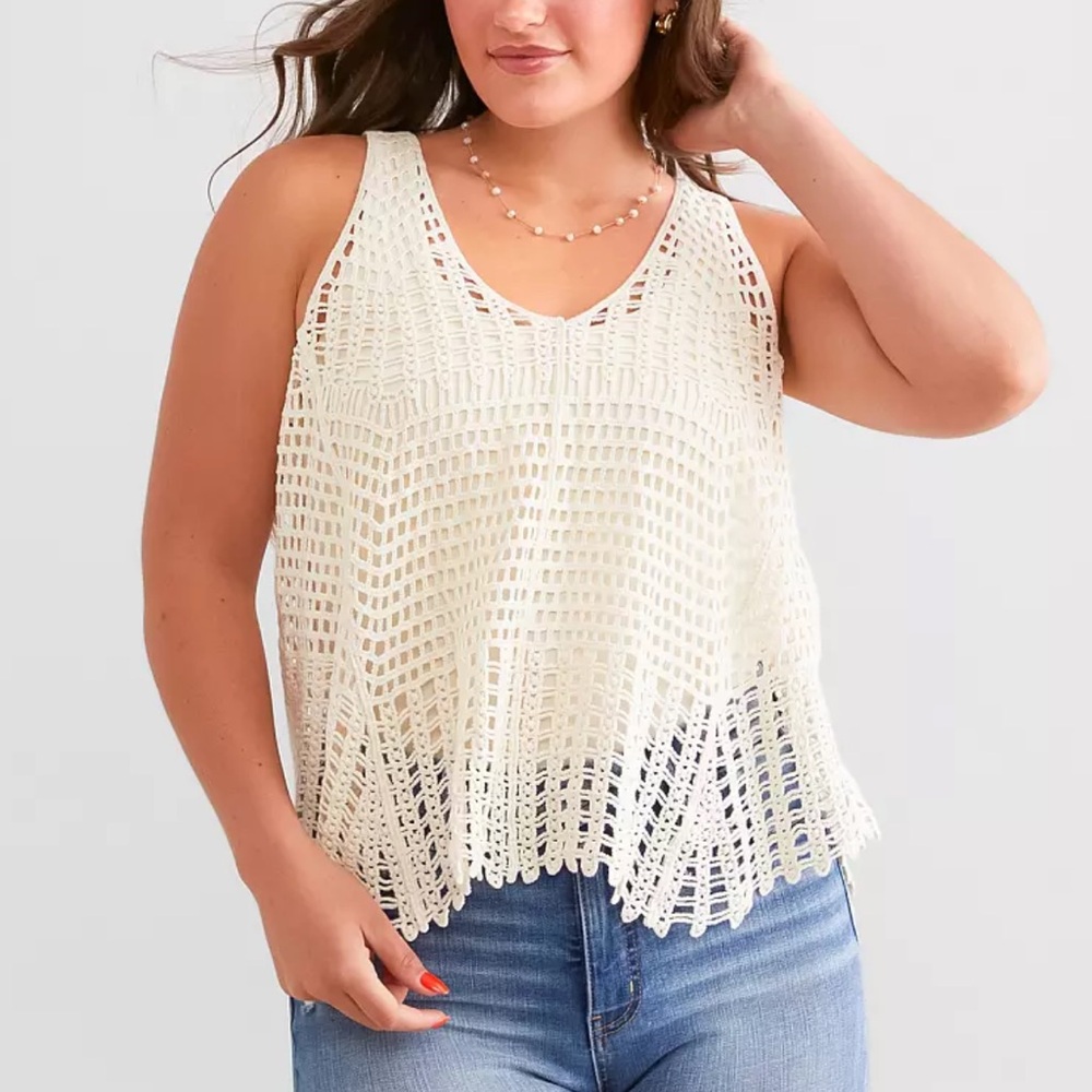 NWT Daytrip Cream Crochet Tank Top